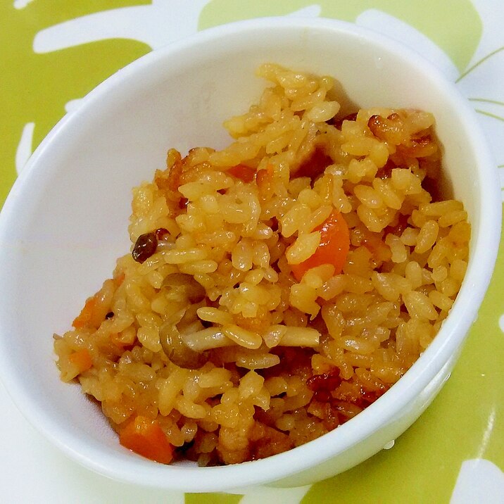 さつま揚げとしめじの炊き込みご飯++